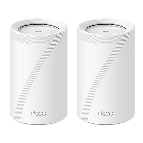 TP-Link Deco BE11000 Tri-Band WiFi 7 Mesh (Deco BE65) - 11 Gbps, 5200 Sq.Ft, 4× 2.5 G Ethernet, 6G Band, AI-Driven Band, HomeShield 2-Pack Wi-Fi 7 | BE11000,11G Port 2-Pack