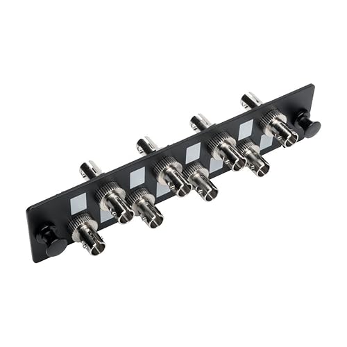 Tripp Lite Toolless Pass-Through Fiber Adapter Patch Panel, High-Density, MMF/SMF 8 ST Simplex Connectors, Black (N492-08S-ST)