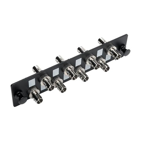 Tripp Lite Toolless Pass-Through Fiber Adapter Patch Panel, High-Density, MMF/SMF 8 ST Simplex Connectors, Black (N492-08S-ST)