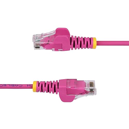 StarTech.com 2ft Pink Slim CAT6 Ethernet Cable, Snagless RJ45, LSZH, 28AWG Pure Bare Copper, Slim Network Patch Cable/Cord