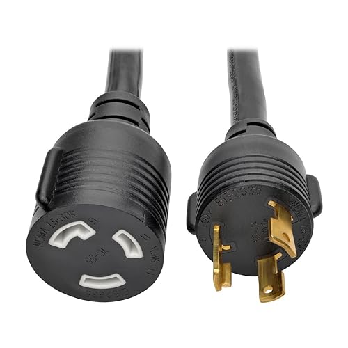 Tripp Lite P046-006-LL-30A Heavy Duty Power Extension Cord 30A 10 AWG L5-30P to L5-30R Locking Connectors 6', Black 6 ft.