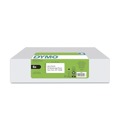 DYMO Authentic LabelWriter Standard Shipping Labels for LabelWriter Label Printers, White, 2-1/8'' x 4'' (30323), 6 Rolls of 220
