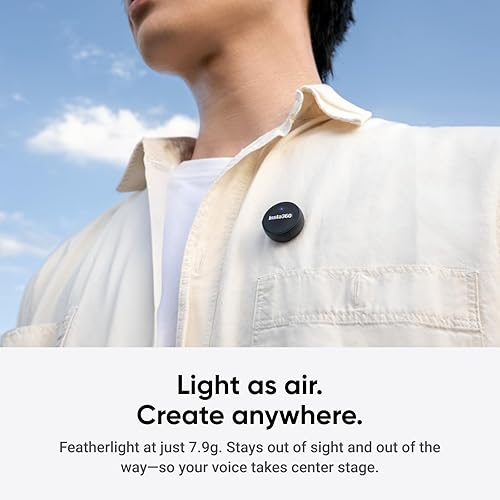 Insta360 Mic Air Transmitter, 7.9g Ultralight, Wireless Microphone for Insta360 X5/Ace Pro 2, Noise Cancelling, Vlog, Streaming