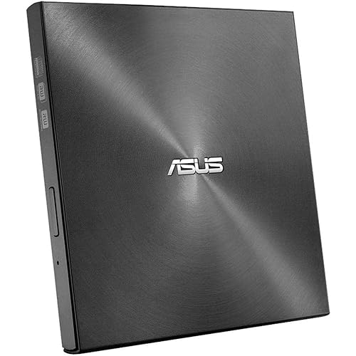 ASUS ZenDrive Black 13mm External 8X DVD/Burner Drive +/-RW with M-Disc Support, Compatible with Both Mac & Windows and Nero BackItUp for Android Devices (USB 2.0 & Type-C Cables Included) ZenDrive Black USB 2.0 + Type C