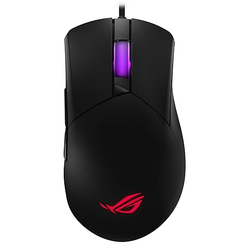 ASUS ROG Gladius III Core Gaming Mouse, Ergonomic, 12000 DPI Optical Sensor, ROG Micro Switches, Push-Fit Switch Socket, 5 Memory Profiles, Aura Sync RGB