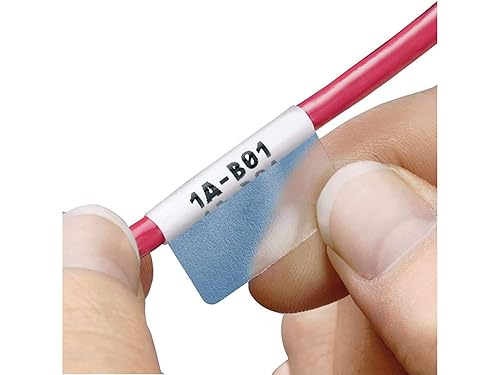 Panduit S100X400YAJ Laser Self-Laminated Label, Polyeseter, Clear/White (1,000-Pack) White 1 by 4-Inch