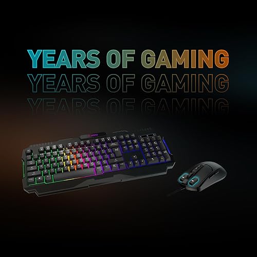 MSI Forge GK100 Combo – Gaming RGB Keyboard & Mouse Set, 19-Key Anti-Ghosting, 6400 DPI Optical Sensor
