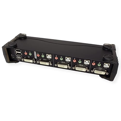 ATEN 4-Port USB 2.0 DVI KVMP Switch with Cables CS1764A (Black)