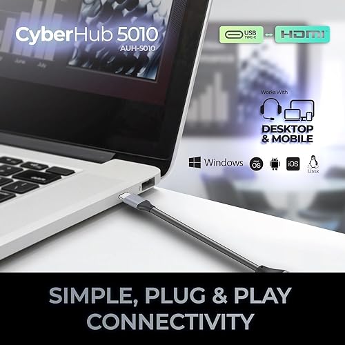 Adesso AUH-5010 USB-C to HDMI Adapter | 4K Resolution, 60Hz Refresh Rate, Plug & Play | Aluminum Alloy Case, Driver-Free | Compact Design, Audio Transfer