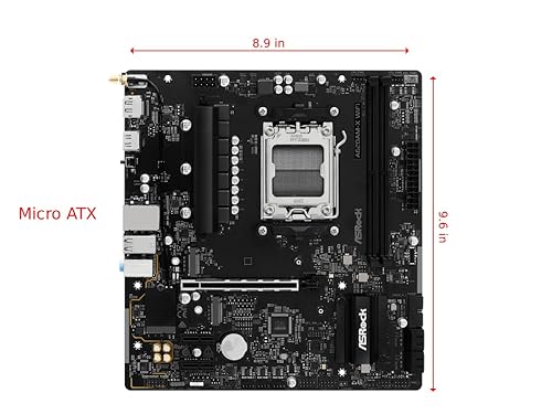 ASRock A620AM-X WiFi Micro-ATX Motherboard | AMD AM5 Socket | Supports Ryzen 9000/8000/7000 | DDR5 8000+ OC | WiFi 5 | 2.5G LAN | BIOS Flashback
