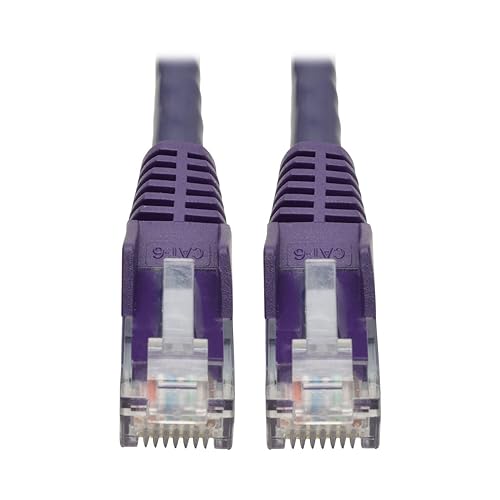 Tripp Lite Cat6 Gigabit Snagless Molded UTP Patch Cable (RJ45 M/M), Purple, 1 Ft