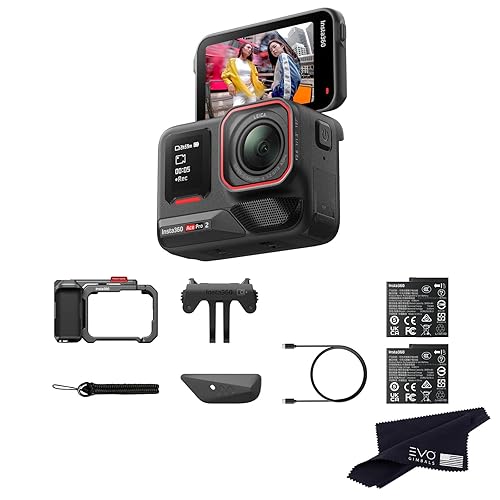 Insta360 Ace Pro 2 Dual Battery Xplore Bundle - 8K Waterproof Action Camera Co-Engineered with Leica, 1/1.3 Sensor, Dual AI Chip, Leading Low Light, Superior Audio, Flip Screen & AI Editing for Vlogs