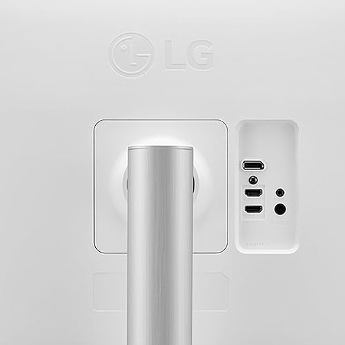 LG 27UP650K-W Monitor 27” UHD (3840 x 2160) IPS Display, VESA DisplayHDR 400, DCI-P3 95% Color Gamut, 3-Side Virtually Borderless Display, Height/Pivot/Tilt Adjustable Stand – Silver