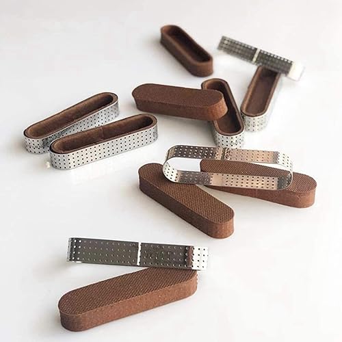 Wlauqueta Pack of 48 Oval Tart Moulds French Dessert Mousse Fruit Cake Ring Quiche Cake Mould Stainless Steel Cake Mousse Ring