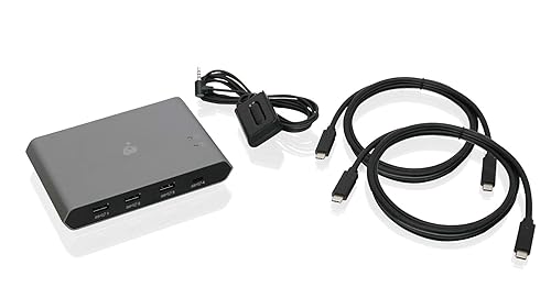 IOGEAR USB-C 2-Port Keyboard Mouse and Peripheral Switch with Power Delivery GUS4C2 2x4 USB-C/2-Port