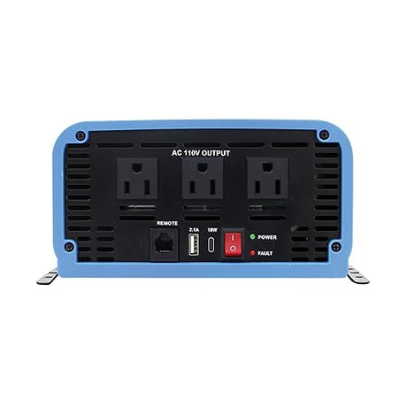 Tripp Lite 1500W Compact Pure Sine Wave Power Inverter, 3 Outlets, 1 USB + 1 USB-C Charging Ports, Remote Control via RJ12 Telephone Cable, Included Mounting Brackets, 2-Year Warranty (PINV1500SW-120)