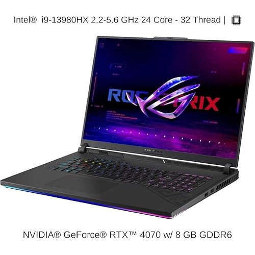 HIDevolution ASUS ROG Strix G18 G814JI 18 QHD+ 240Hz, 2.2 GHz i9-13980HX, RTX 4070, 16 GB DDR5 RAM, 1 TB PCIe SSD, Windows 11 Home 16 GB DDR5 RAM | 1 TB PCIe SSD 18 QHD+ | i9-13980HX | RTX 4070 | 11 Home