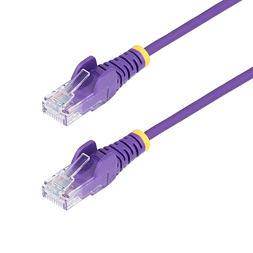 StarTech.com 6in Purple Slim CAT6 Ethernet Cable, Snagless RJ45, LSZH, 28AWG Pure Bare Copper, Slim Network Patch Cable/Cord 0.5 ft/ 0.17 m Purple