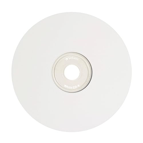 Verbatim CD-R 700MB 80 Minute 52x Recordable Disc With Blank White Surface - 100 Pack Spindle