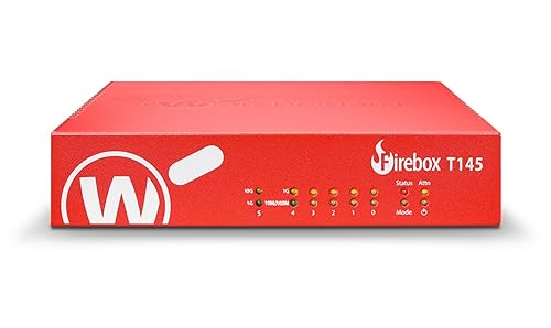 WatchGuard Firebox T145 with 1 Year Standard Support - Tabletop Firewall, 2.5Gb, 1Gb & SFP Ports, Enterprise Security for Branch Locations (WGT145001)