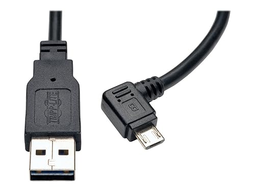 Tripp Lite Reversible USB Charge Cable A to Right Angle 5-Pin Micro B (UR05C-003-RB)