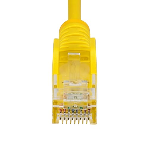 StarTech.com 2ft Yellow Slim CAT6 Ethernet Cable, Snagless RJ45, LSZH, 28AWG Pure Bare Copper, Slim Network Patch Cable/Cord