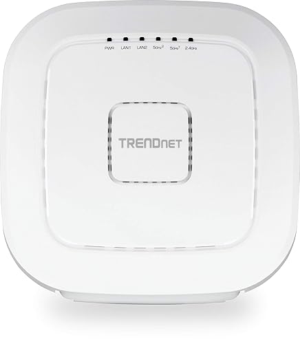 TRENDnet AC2200 Tri-Band PoE+ Indoor Wireless Access Point, 867Mbps WiFi AC + 400Mbps WiFi N Bands, Wave 2 MUMIMO, Client Bridge, WDS, AP, WDS Bridge, WDS Station, Repeater Modes, TEW-826DAP