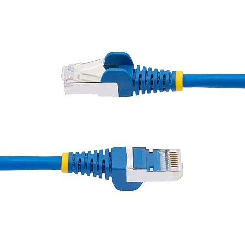 StarTech.com 1ft CAT6a Ethernet Cable - Low Smoke Zero Halogen (LSZH) - 10 Gigabit 500MHz 100W PoE RJ45 S/FTP Blue Network Patch Cord Snagless w/Strain Relief (NLBL-1F-CAT6A-PATCH)