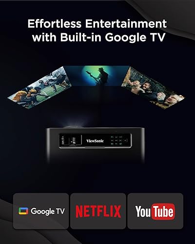 ViewSonic X1-4K Pro Echter 4K HDR LED Beamer mit Google TV, 2500 ANSI Lumen, 240 Hz, 4.2 ms Eingabeverzögerung, Auto Keystone, 60000 Stunden LED-Lebensdauer, für Heimkino & Gaming