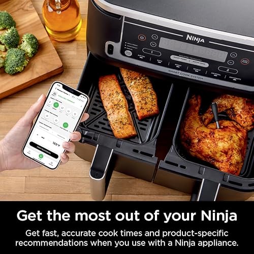 Ninja ProChef™ Wireless Meat Thermometer Indoor & Outdoor, for Grill, Oven, Smoking, Roasting, air Frying, Flame Resistant, Long Battery Life, Bluetooth, Waterproof, WP100C (Canadian Version)