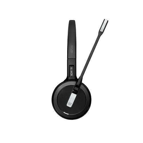 Sennheiser SDW 5015 (506592) Single-Sided Wireless DECT Super Wideband Headset for Desk Phone & Softphone/PC Connection Dual Microphone Ultra Noise-Canceling, Black Desk/PC/Softphone Connection