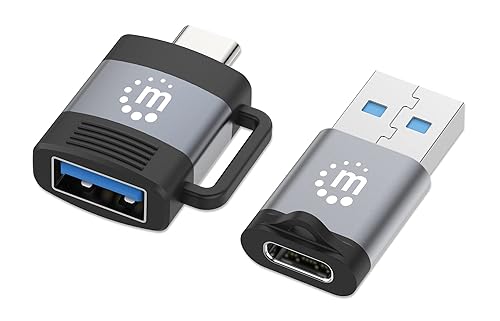 Manhattan 2 Piece Set: USB-C to USB-A Adapter & USB-A to USB-C Adapter