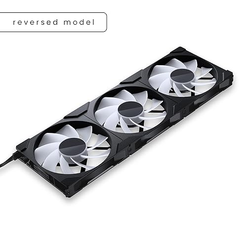 Phanteks M25-140 Gen2 Reversed Blade Triple Pack, 3X 140mm ARGB High Performance Cooling Fans, Daisy-Chain Unified Fan Frame, Infinity Mirror hub, Single Cable Connection, Black
