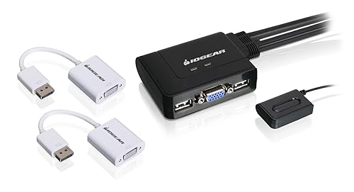 IOGEAR GCS22DPKIT Iogear 2-Port VGA and DisplayPort KVM Switch Kit, 2-Port VGA DisplayPort KVM Switch Kit