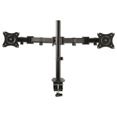 3M Dual Monitor Mount, Adjustable Monitor Arm, for Monitors Up to 27 and 20lbs, Clamp or Grommet Mounting Dual Monitor Adjustable
