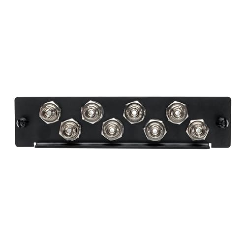 Tripp Lite Toolless Pass-Through Fiber Adapter Patch Panel, High-Density, MMF/SMF 8 ST Simplex Connectors, Black (N492-08S-ST)