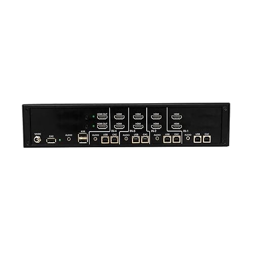 Tripp Lite Secure KVM Switch, 4-Port Dual-Head HDMI, United States Government NIAP-Certified PP4.0 Security, 4K @ 60Hz Quality, TAA Compliant, 3-Year Warranty (B002-H2A4-N4) HDMI 4-Port Dual-Head