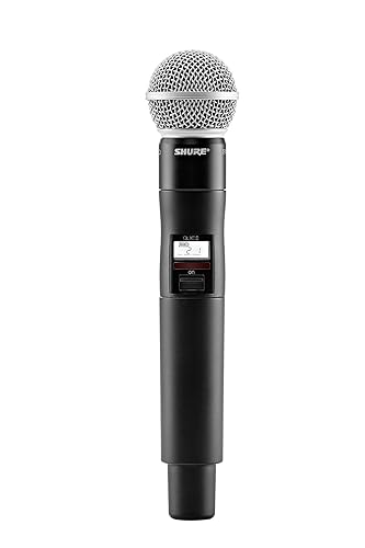 Shure QLXD2/SM58 Wireless Handheld Microphone Transmitter with SM58 Capsule (Receiver Sold Separately) - V50 Band Handheld Transmitter w/ Mic Capsule Only V50 Band (174-216 MHz)