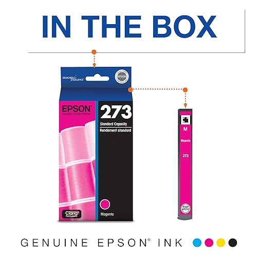 EPSON 273 Claria Ink Standard Capacity Magenta Cartridge (T273320-S) Works with Expression Premium XP-520, XP-600, XP-610, XP-620, XP-800, XP-810, XP-820