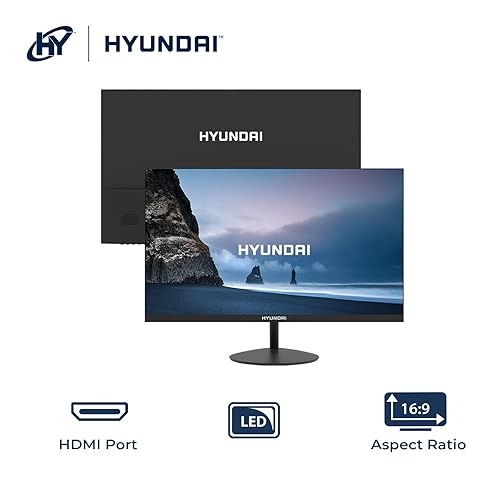 HYUNDAI 22” Office Monitor, VA 1920x1080p, 60Hz, OD 5 ms, VA Panel HDMI Included - Black 22 Inches