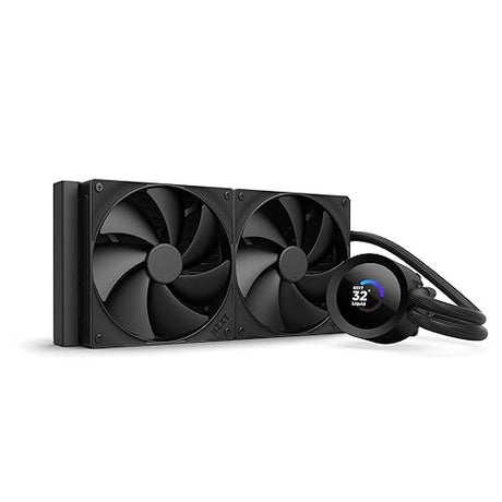 NZXT Kraken Plus 280 – AIO CPU Liquid Cooler – 280mm Radiator – 2 x F140P Fans – Customizable 1.54 Square LCD – AMD® AM5, AM4 – Intel® LGA 1851/1700, 1200/115X – Black 280mm Radiator Kraken Plus Black