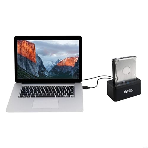 Plugable USB 3.1 Gen 2 10Gbps SATA Upright Hard Drive Dock and SSD Dock - Driverless - Includes USB-C & USB 3.0 Cables, Supports 10TB+ Drives