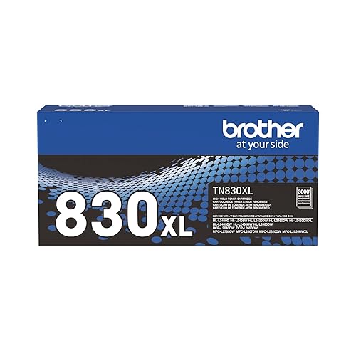 Brother Genuine TN830XL High Yield Black Toner Cartridge for 3,000 Pages