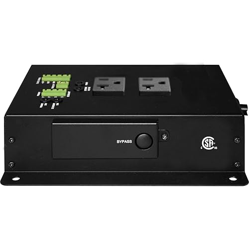 Furman CN-20MP 20 Amp MiniPort - Remote Duplex Power Sequencer - 2 Outlets - Heavy Duty 10 Foot AC Cord - Bypass Switch - Fire Alarm Shutoff - Black Steel Housing