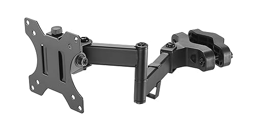 AMER Steel Universal Full Motion Pole Mount Monitor Arm with Removable 75mm and 100mm VESA Plate, Fits 17 to 32 inch Screens, Black, PM111