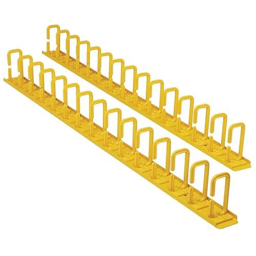 Tripp Lite Vertical Server Rack Enclosure Cable Manager, Flexible Rings, High-Visibility Yellow Steel, 6 Foot / 1.8 Meters, Two 3-Foot Sections, 5-Year Warranty (SRCABLERINGVRTF) Flexible Rings Yellow Vertical