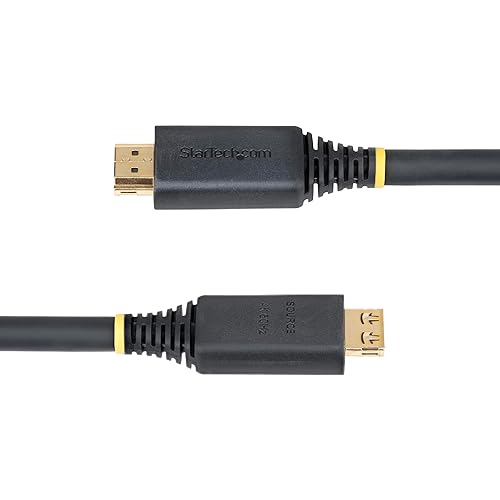 StarTech.com 35ft (10.6m) Active High Speed HDMI Cable with Gripping Connectors, 4K 60Hz/1440p 144Hz, 18Gbps, UHD HDMI 2.0 Cord, TPE Jacket