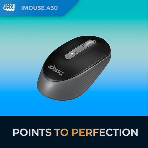 Adesso iMouse A30 Wireless Mouse with AI Copilot Button 2.4GHz USB Dongle 1200 DPI Left and Right Hand Design (Black)
