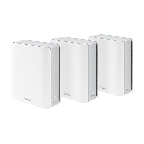 ASUS ZenWiFi BT8 Tri-Band WiFi 7 Mesh, 14 Gbps, 8850 sq.ft. (3pk), Dual 2.5G Ports, Security and Parental Controls Included, Smart Home Master SSIDs, 4G & 5G Mobile Tethering