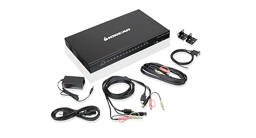 IOGEAR 16-Port USB HDMI KVM Switch – OSD – Cascade – w/USB KVM Cable Set (TAA) GCS1816H